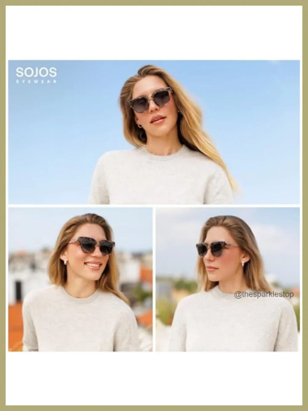Acetate Polarized Oversize Square Sunglasses for Women UV400